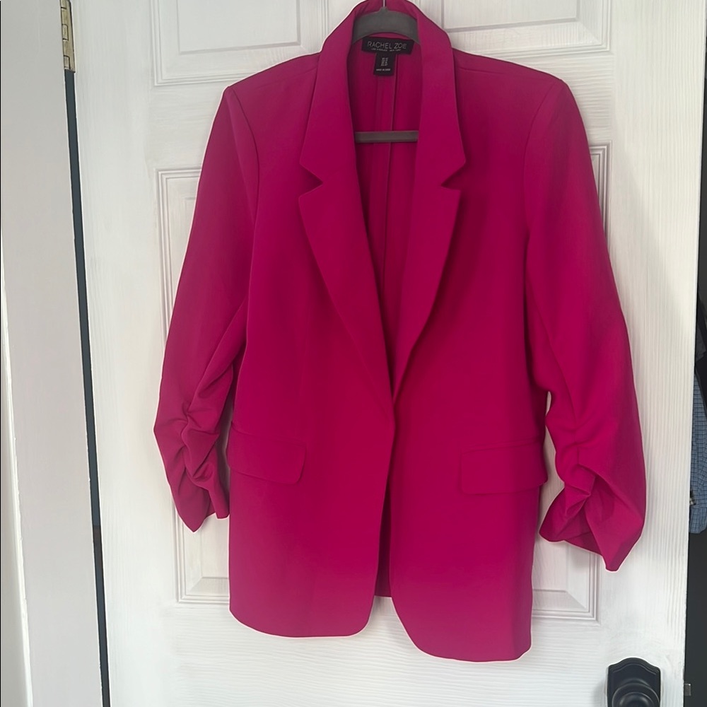 Rachel Zoe Pink Suit Relaxed Fit Notched Lapel and Pants Set
